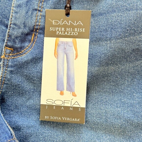 New Sofia Jeans Diana Super Hi Rise Palazzo Denim Jeans Sofia Vergara Size 6 - Picture 7 of 8